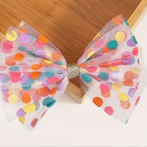 Polka Dot Princess Hairbow Set White